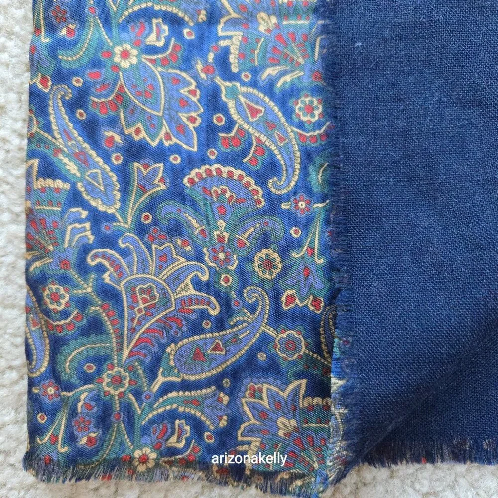 Axcess Wool-Backed Silk Scarf Navy - Picture 3 of 8